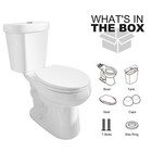 17 5    Tall Toilet  Ada Toilet  High Toilets   two-piece Duel Flush 1 28 Gpf  White