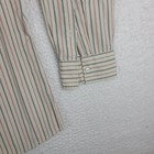 Faconnable Jeans Shirt Mens Xl Tan Brown Striped Cotton Dress Button Up