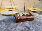 Vintage Weighing Scale Apothecary Balance Scale With 7 Weights Antique Brass Gif