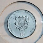 2000 Bu Somalia 10 Shillings Asian Astrology Commemorative Animal Coin-dog