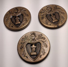3 Vintage Brass Buttons 1  1 16  Crest Shield Rook Helmet
