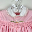 Vintage Cherubs Smocked Pink Lace Ruffle Duck Dress Baby Girl 9 Months