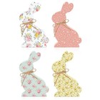 4 Pcs Easter Bunny Table Decorations Easter Rabbit Tiered Tray Decor Floral Past