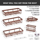 Moforoco Adhesive Shower Caddy Organizer Shelves Rack - 5 Pack Corner Bathroom S