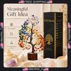 Crystal Chakra Tree Of Life With Seven Gemstones  Handcrafted Home Decor