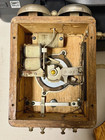 Antique Mesco Oak Case Wall Mounted Wooden Telephone - Western Electric Earpiece