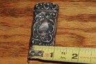 Antique Sterling Silver Engraved  from L  To W   Ornate Scroll Match Safe Case 