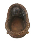 Vtg Woven Wicker Doll Rocking Cradle 16  L X 9 75  W X 10 75  Tall