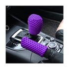 Auceli 2 Pack Car Gear Shift Knob Cover   Handbrake Cover  Automotive Purple