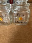 4 National Airlines Logo Glass Apothecary Jars 10 Oz 4 5   x3x3      only 2 Shown 