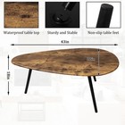 Stylish Oval Coffee Table For Living Room - Mid Century Rustic Accent Table  Eas