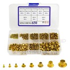 650pcs 8 Values M0 9d-m5l Mixed Zinc Plated Through Hole Copper Rivets Assort   