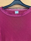 Brora Lace Pointelle Long Sleeved Scoop Neck Top  Lace Trim Uk 12-14 Nwt