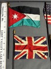 Lot Vtg Explorer Club Nation Country State City Table Desk Flag   Base Jordan Tx