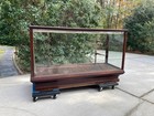 Antique Mahogany Glass Display Showcase Cabinet Store Counter Case Lighted 72   