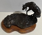 Jim Miller Bronze Sculpture 1974    private Property    Horse   Snake 10 20 Signed