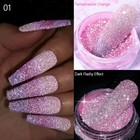 Reflective 3-layer Thermal Nail Glitter Color Changing Powder Shiny Pigment Dust