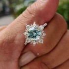 Round Briliant Cut 3 Ct Moissanite Floral Engagement Ring Solid 14k White Gold