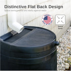50 Gallon Polyethylene Flat Back Eco Rain Barrel  Eco-friendly  Black Color