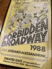 Original Window Card Poster 1988 -    forbidden Broadway    Musical 14x22in Framed