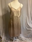 Vintage 1930s   1940s Champagne Rayon Satin Bias Cut Full Slip   Unlabeled