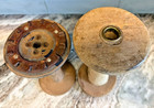 Vintage Industrial Wooden Textile Spools Bobbins - Lot Of 2