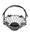 Vintage Godinger Ltd Silver Plated Basket silver Art Co   Movable Handle Leaves
