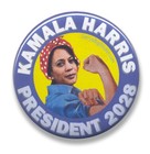 Button Kamala Harris President  2028 Rosie Riveter 2 25-inch  Pinback Pin Large