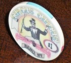 Old  1 Circus Circus Casino Poker Chip Vintage Antique Chipco Mold Reno Nv 1995