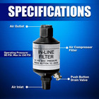 Air Compressor Water Separator  1 4 Npt Inline Moisture Filter   Water Trap With