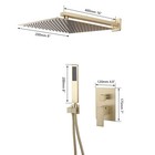 8 brushed Gold Bathroom Shower Faucet Unit Hand Sprayer  Mixer Wall Mount Tap