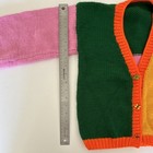 Handmadegirls 4t Colorblock Knit Button-front V-neckcardigan Sweater Long Sleeve