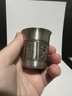 Konge Tinn Norwegian Pewter Shot Glass Viking Ship Archer Soldier