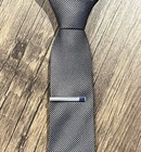Curve Grooved Lapis Stone Tie Clip Men Birthday Wedding Gift Tie Bar