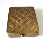 Ntage Art Deco Red Enamel Mirrored Rouge Powder- Double Compact Rectangle