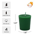  Cvz-012 Votive Candles  Hunter Green  Small  12-piece 