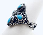 Rare Carolyn Pollack Relios Sterling Silver Teardrop Turquoise Ring Sz 9