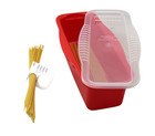 Microwave Pasta Maker Cooker Red With Portioning Tool Easy Meals Bpa-free