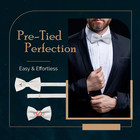 Mens Classic Pre-tied Satin Formal Tuxedo Bowtie Adjustable Length Large Variety