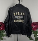 Vintage 2003 Harley Davidson Black Leather Jacket - 100th Anniversary 