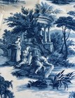 Amelie Prevot Blue Toile French Scene Fabric 2 Yards Plus