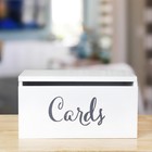 Wooden Wedding Card Box For Reception White Decorative Card Receiving Box For   