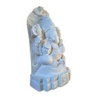 Carved Stone Statue Sculpture Lord Ganesha Elephant God India Decor Handmade 