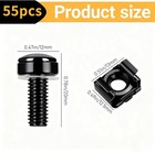 110 Pcs 55 Set Rack Mount Screws And Cage Nuts For Rack Mount Server Cabinet