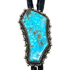 Landon Secatero  Bolo Tie  Kingman Turquoise  Navajo  42 