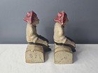 Antique Hubley Cast Iron Pirate Treasure Chest Bookends Vintage 1920s Painted 6 