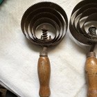 Vintage Lot Of 2 Horse Curry Combs  Metal Spiral Blade With Wooden Handles