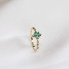 1ct Lab-created Emerald Vintage Inspired Solitaire Ring Yellow Gold Plated
