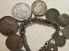 Silver World Coin Charm Bracelet Lot 0 5 Fine Holed 1945-1952 5 Francs