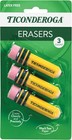 Erasers  Pencil Shaped  Latex-free  Yellow  3-pack 